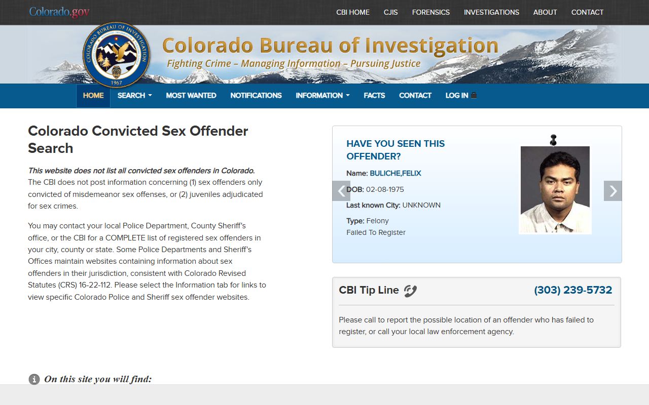 Colorado sex offender registry search